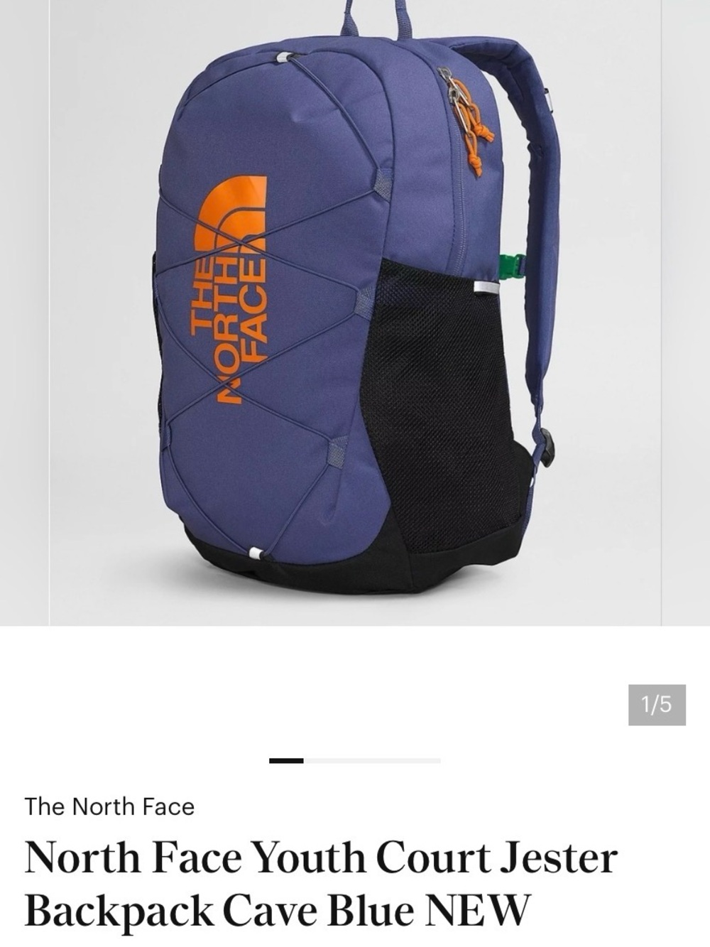 The North Face youth court Jester Backpack purple and black